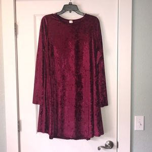 👗 LONG SLEEVE CRUSHED VELVET DRESS 👗